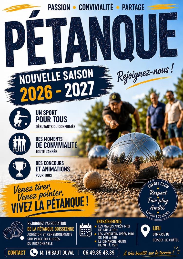 🎯 Nouvelle saison 2026-2027 pour la Pétanque !