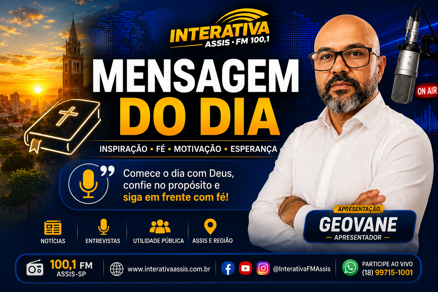 🌅 MENSAGEM DO DIA COM GEOVANE | Fé, Gratidão e Reflexão para sua Vida