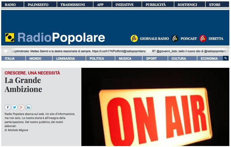 Il nuovo sito web di Radio Popolare