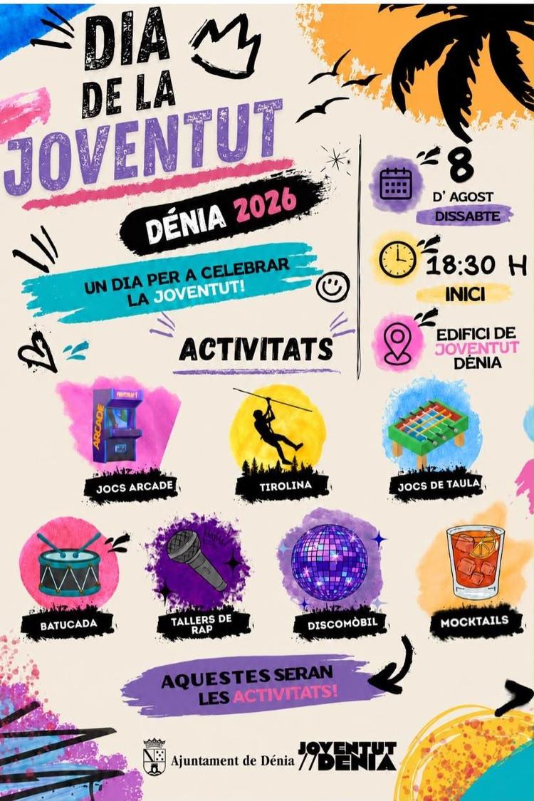 Dénia celebrarà el Dia Internacional de la Joventut amb una vesprada plena d'activitats
