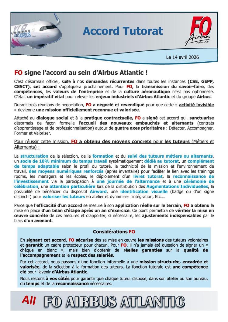 FO signe l'accord Tutorat