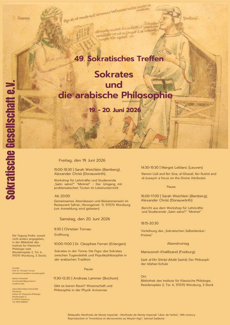 Tagung der Sokratischen Gesellschaft: "Sokrates und die arabische Philosophie"
