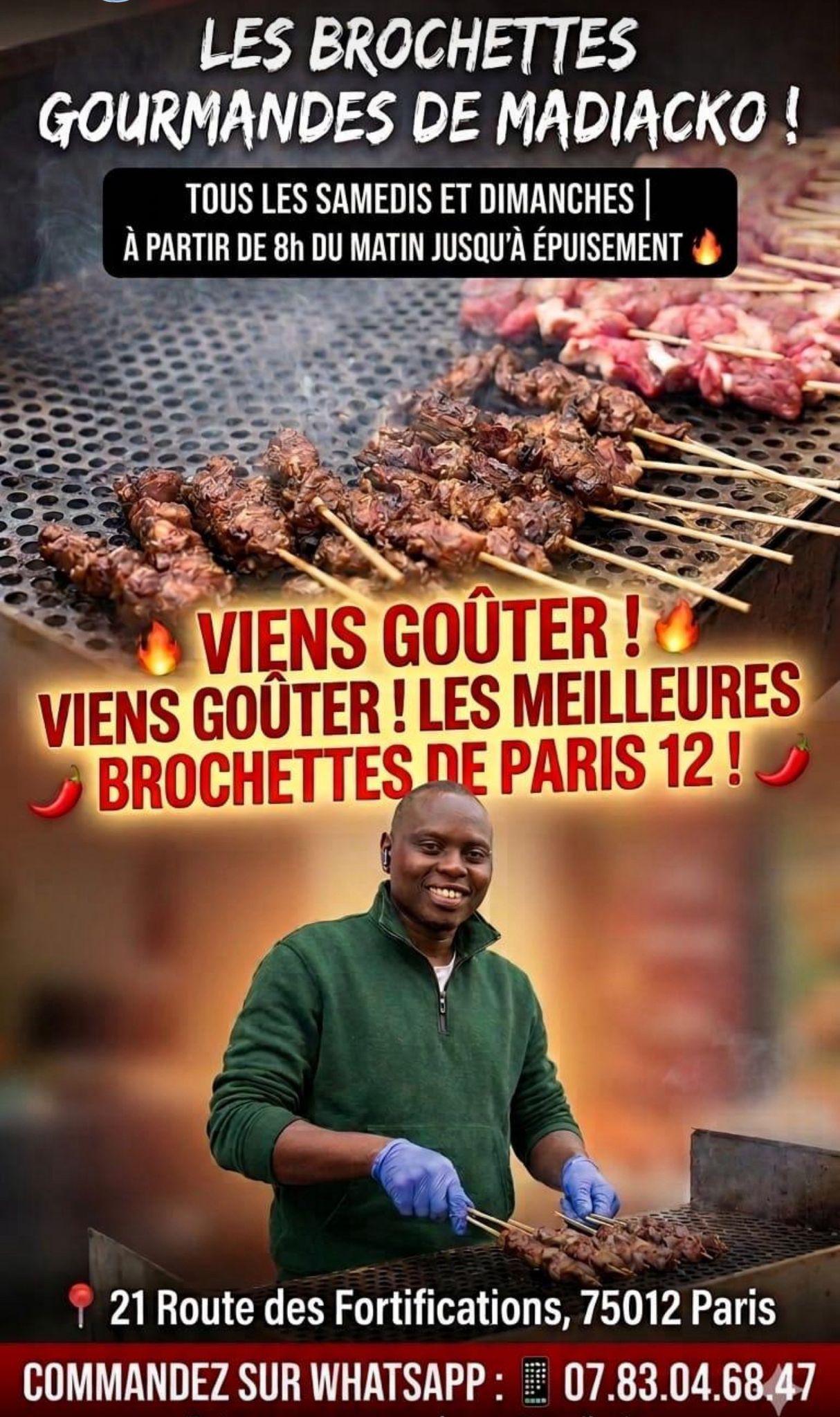 Les Brochettes Gourmandes de Madiacko : un rendez-vous savoureux à ne pas manquer à Paris 12   