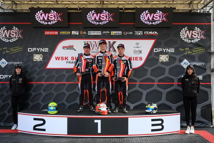 Max Orlov, Lev Krutogolov y Antonio Pizzonia, campeones de la WSK Super Master Series