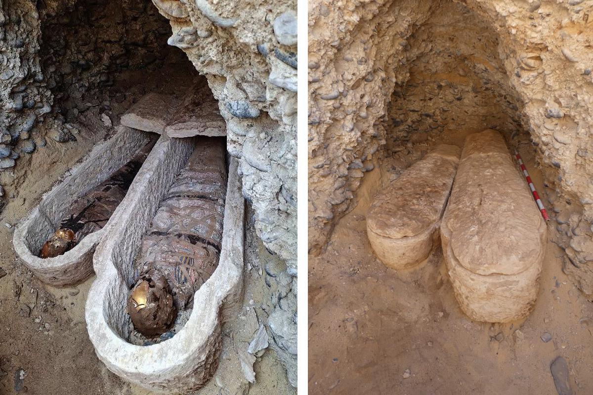 Ancient dead with gold tongues discovered in Minya