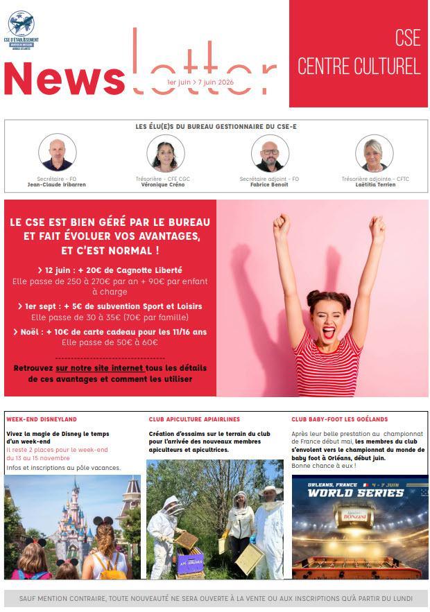 Newsletter du 1er au 7 juin 2026