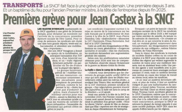 Première grève pour Jean CASTEX à la SNCF