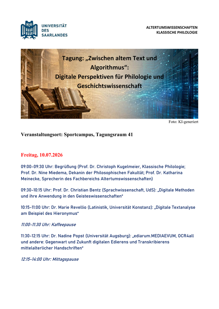 Zwischen altem Text und Algorithmus: Digitale Perspektiven für Philologie und Geschichtswissenschaft