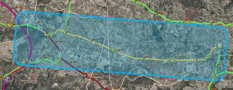 La Generalitat adjudica la redacción del proyecto para mejorar los accesos a Jávea en la CV-734 y la conexión con las carreteras CV-740 y CV-742