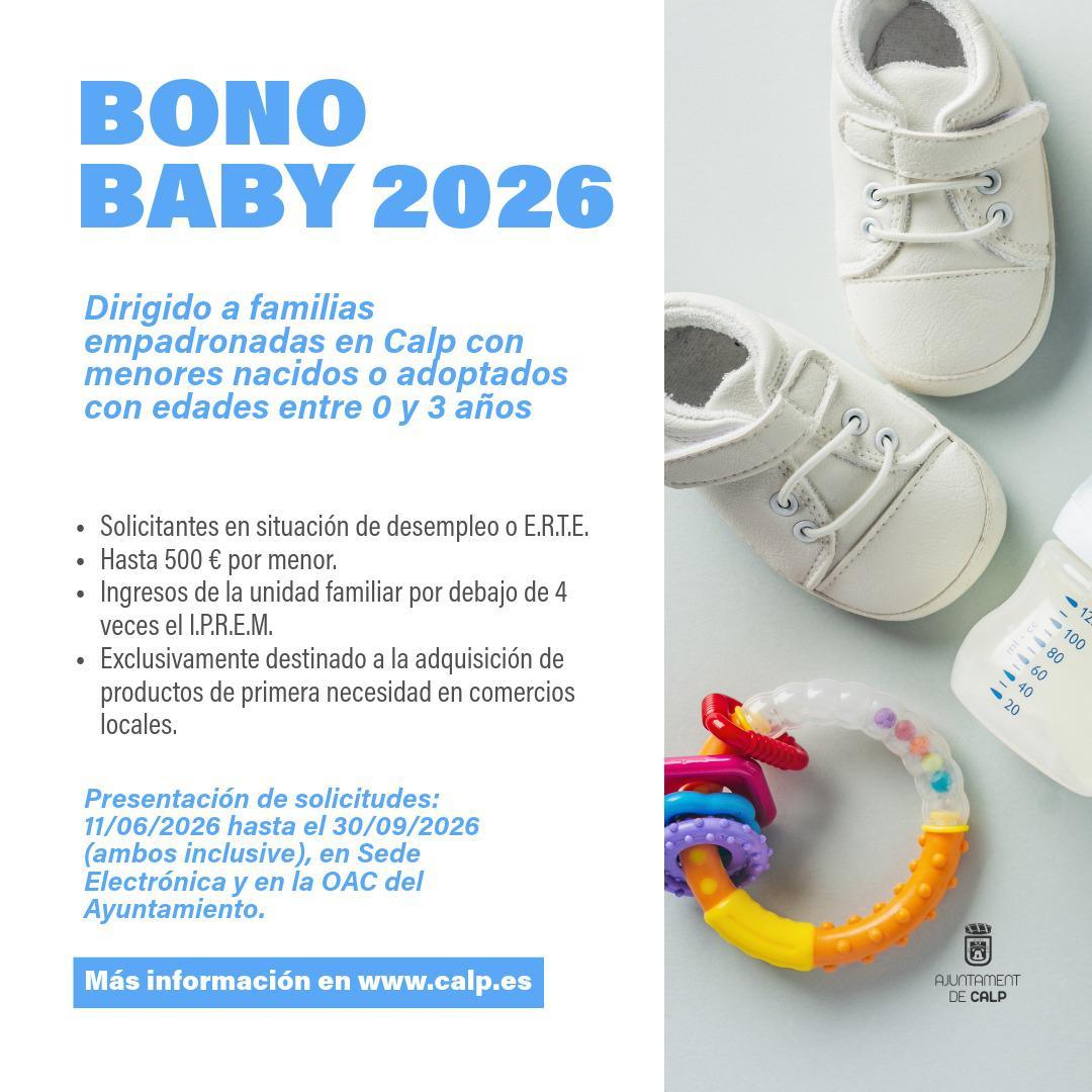 Calp convoca las ayudas Bono Baby para familias con menores de 0 a 3 años