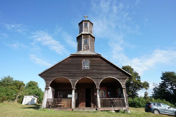 Iglesia de Colo en Quemchi, Chiloé, Sur de Chile