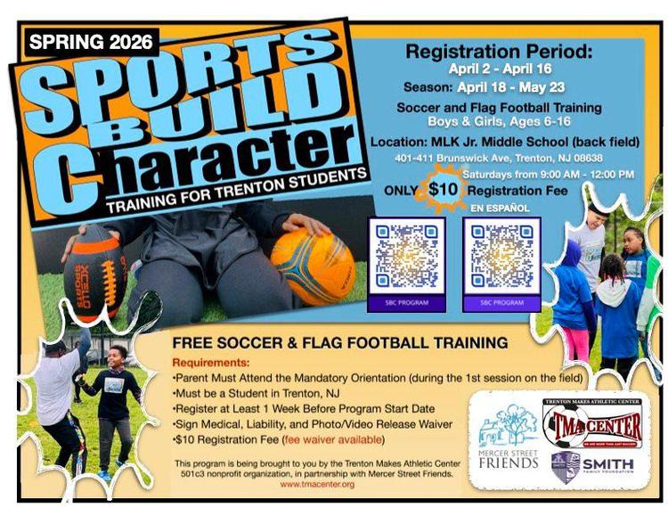 Sports Build Character - Free Soccer and Flag Football Training for Boys and Girls Ages 6-16 (TMA Center, Mercer Street Friends, Smith Family Foundation