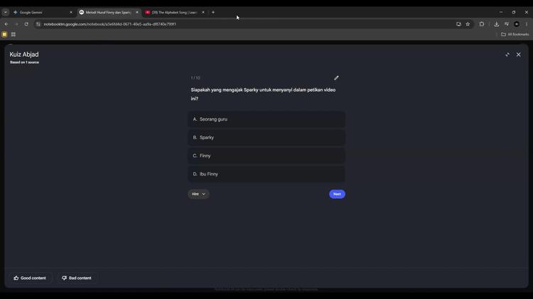 Hasilkan Kuiz melalui Source Youtube NotebookLM