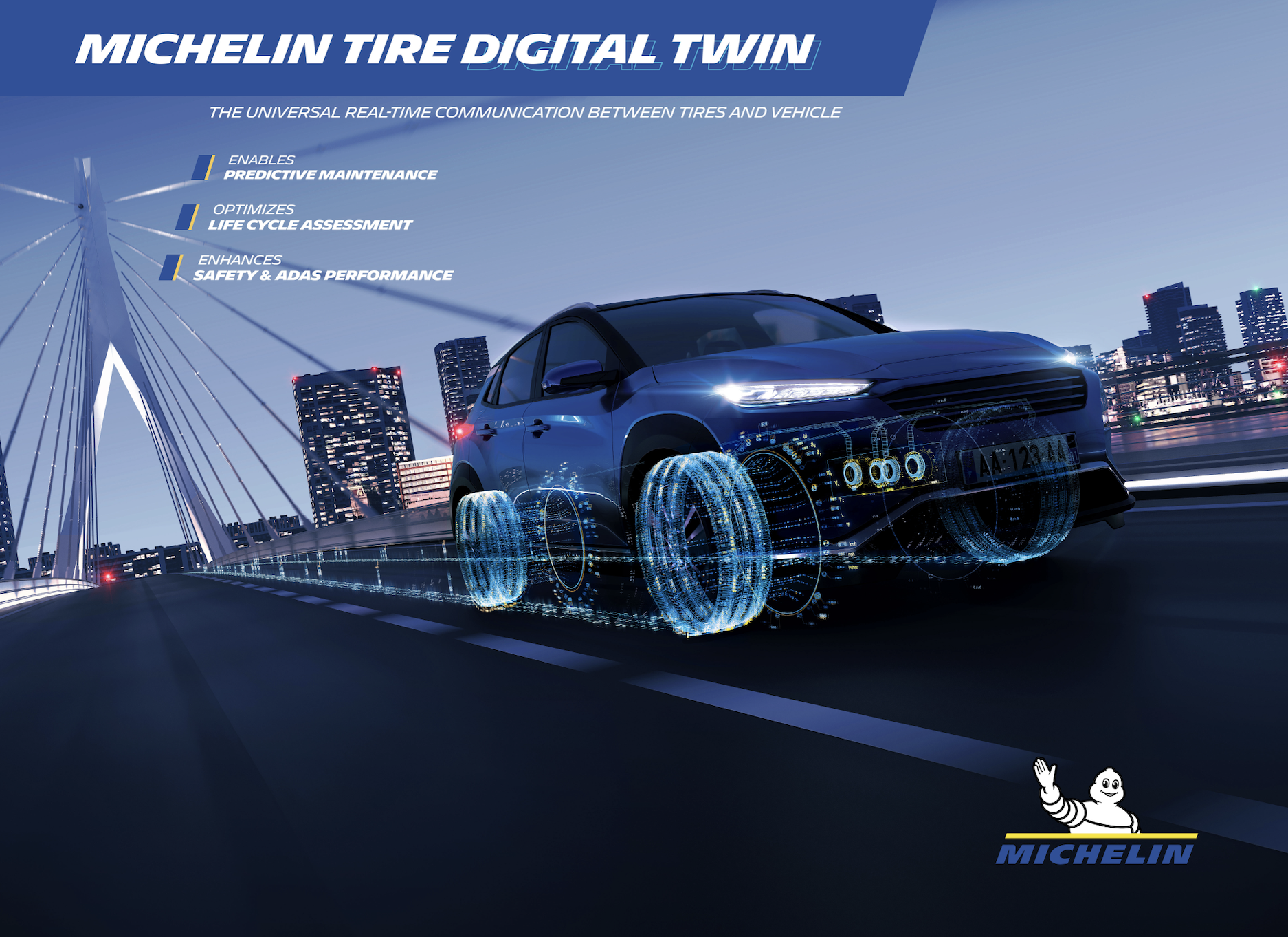 La tecnología de gemelo digital universal de Michelin convierte el neumático en una fuente de inteligencia al servicio de la seguridad vial