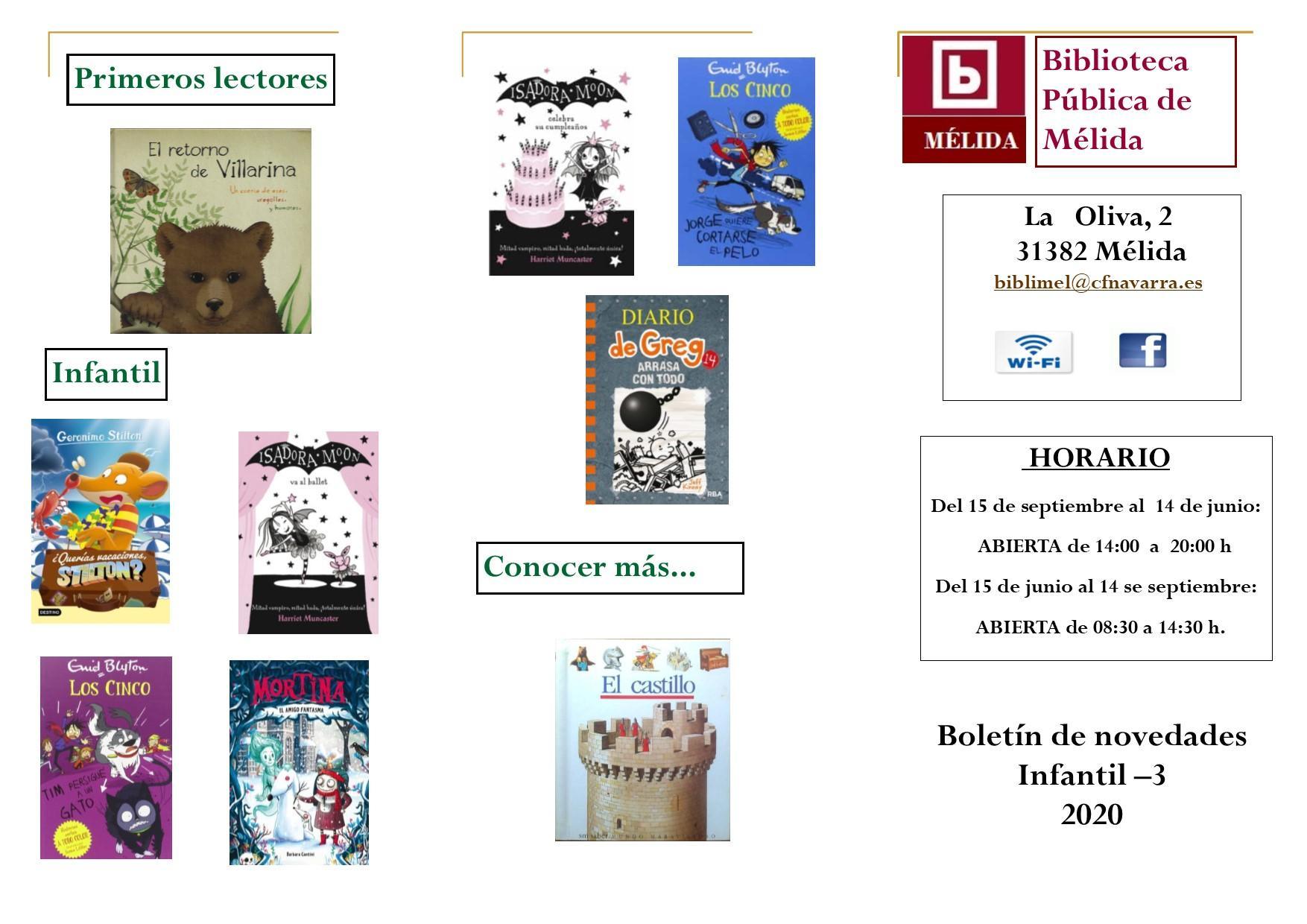 Boletín de novedades infantil – marzo