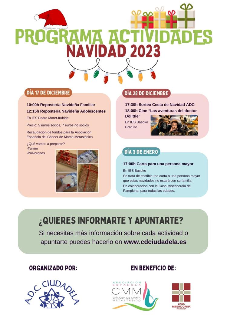 Navidad 2023 programa actividades A.D.C  Ciudadela