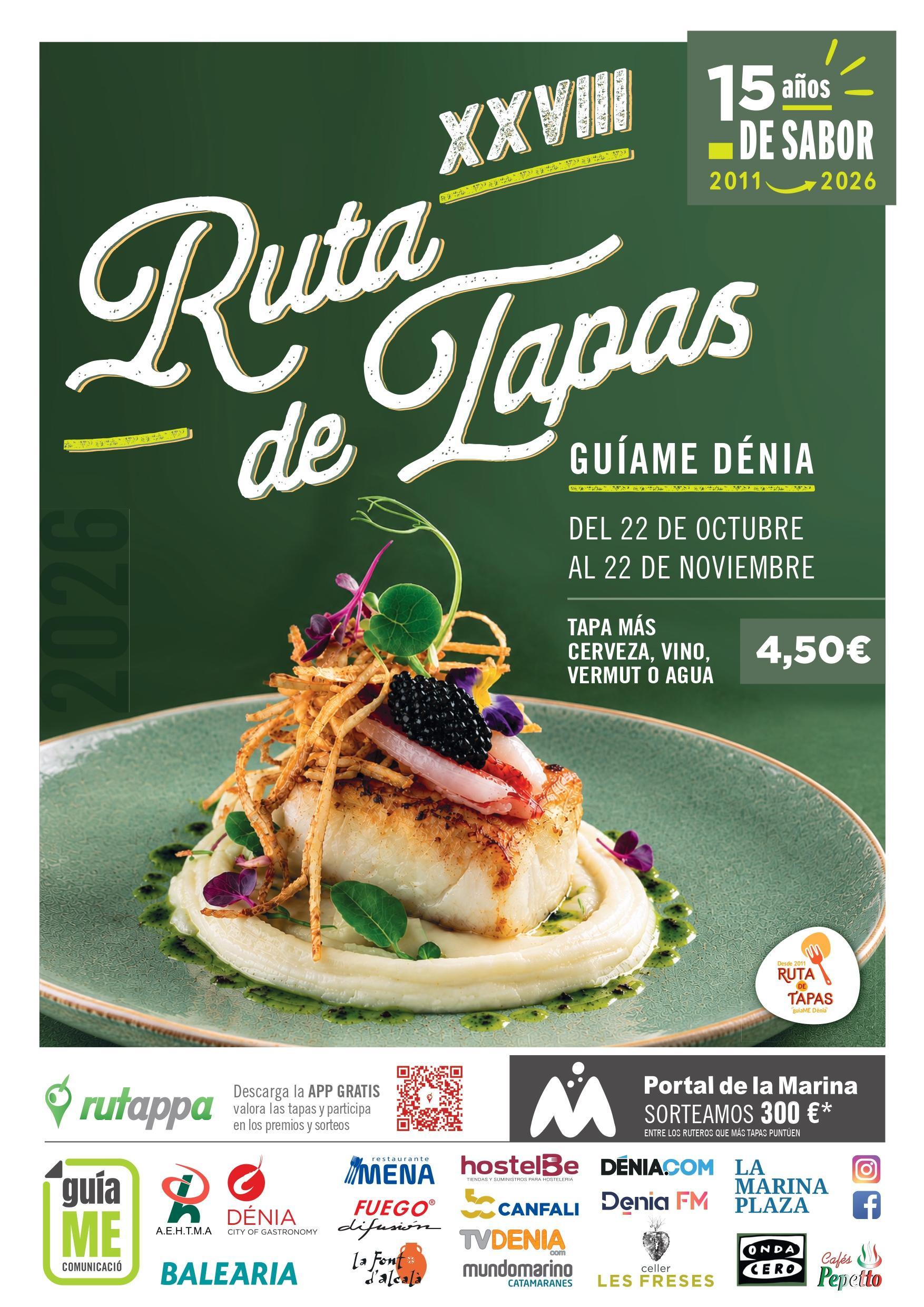 La Ruta de Tapas de Dénia celebra 15 años impulsando la gastronomía local