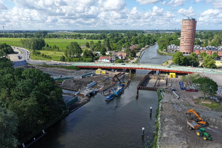 Trillen/heien damwanden en funderingspalen Lammebrug