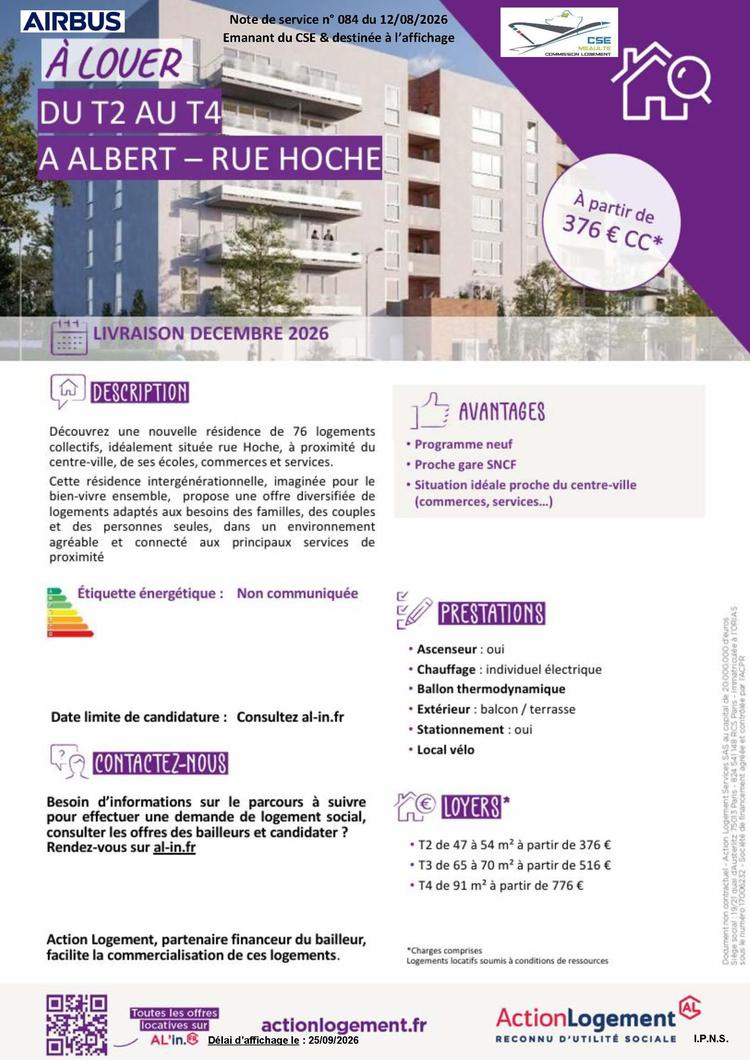 à louer sur Albert T2/T4