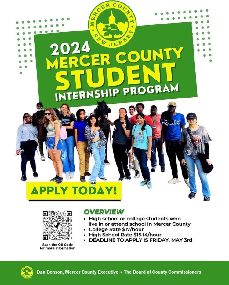Mercer County Student Internship Program - Deadline May 3, 2024