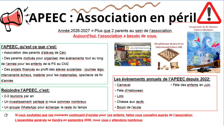 APEEC : Association en péril - appel au bénévolat