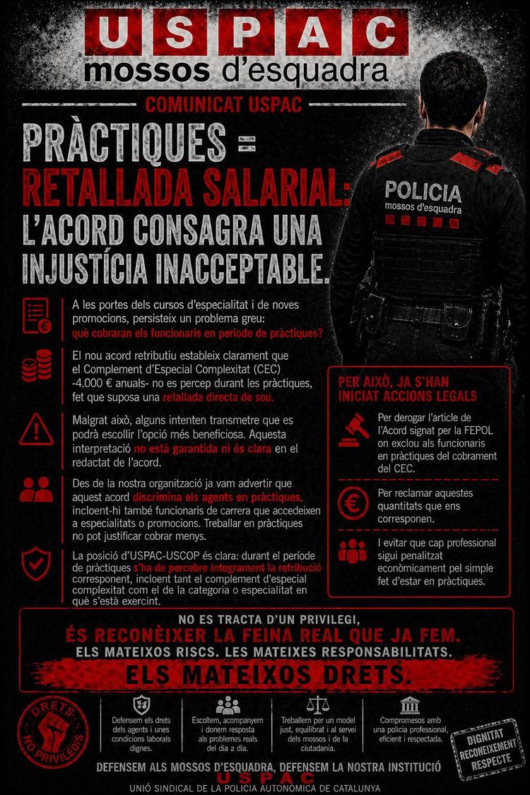 PRÀCTIQUES = RETALLADA SALARIAL: L’ACORD CONSAGRA UNA INJUSTÍCIA INACCEPTABLE.