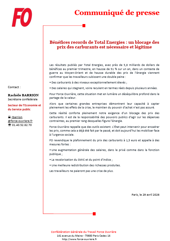 Communiqué de presse