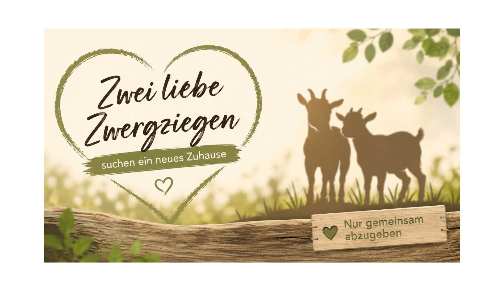 🐐 Zwei liebe Zwergziegen suchen ein neues Zuhause