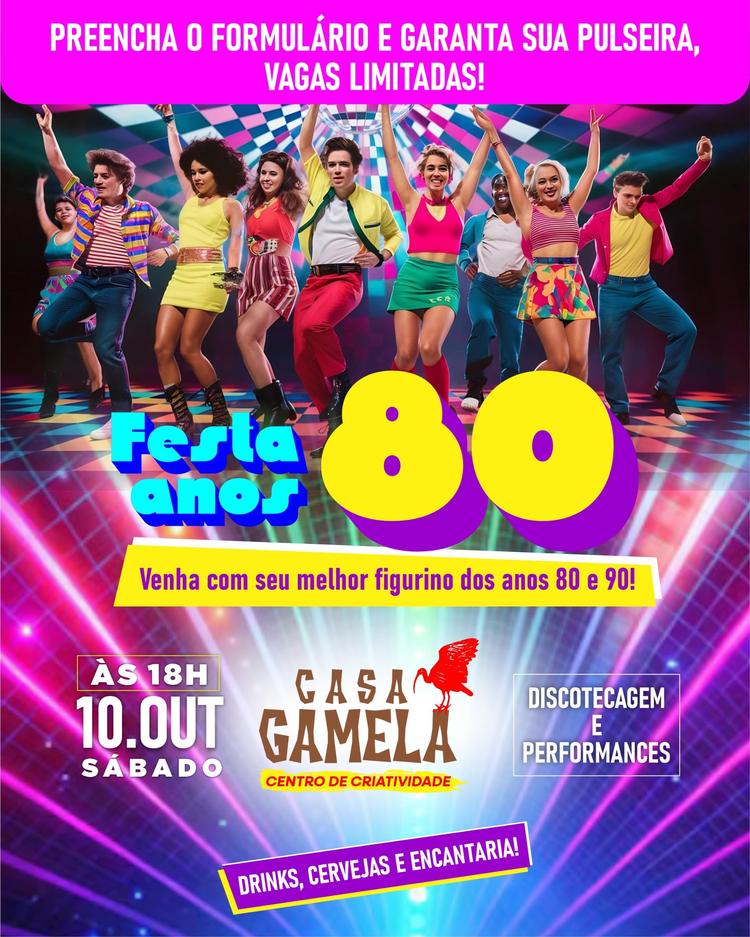 Casa Gamela promove festa que celebra a memória e a sonoridade dos anos 80 