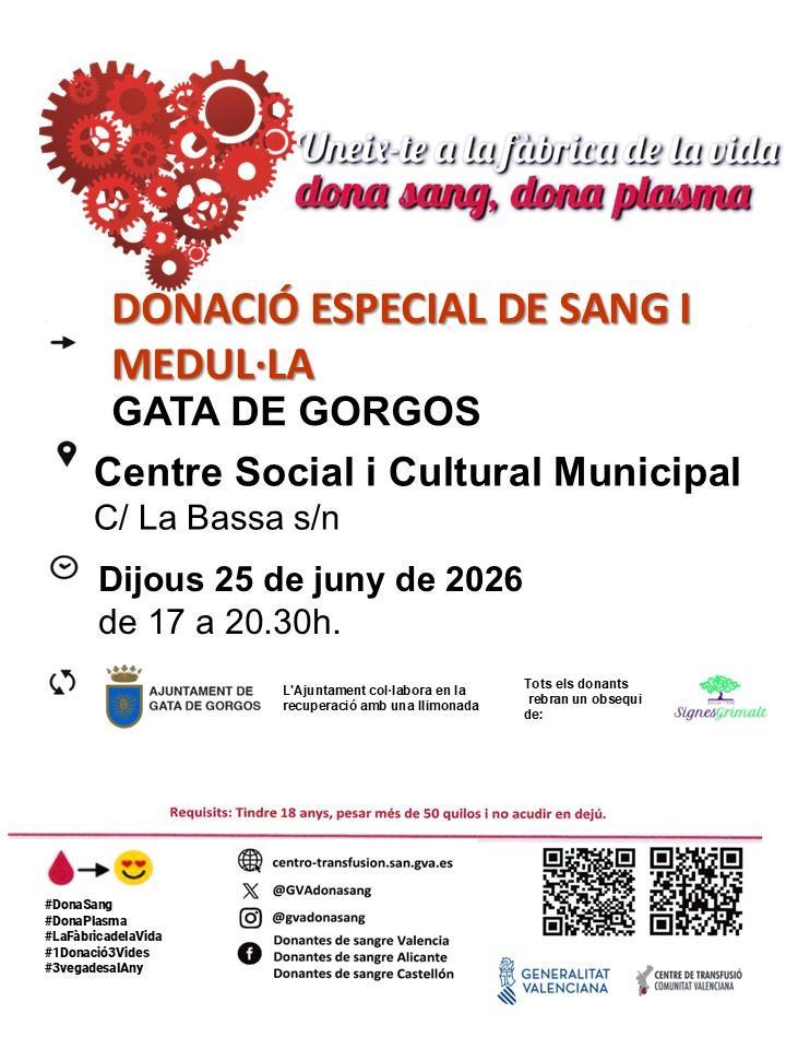 Gata acull una jornada extraordinària de donació de sang este dijous