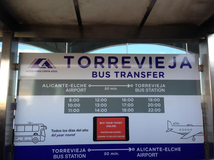 Buss till och från Torrevieja-Alicante
