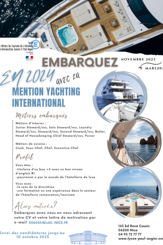 Nouvelle formation Yachting