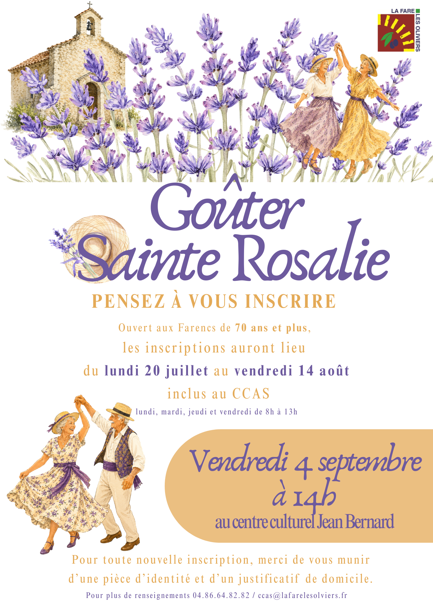 Pensez à vous inscrire au goûter de la Sainte Rosalie du CCAS