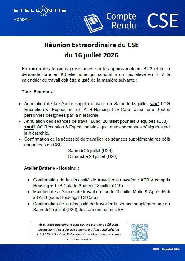 Compte - rendu CSE EXTRA DU 16/07/26