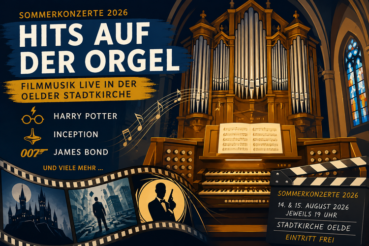 Blockbuster auf der Orgel – Filmmusik live in der Oelder Stadtkirche