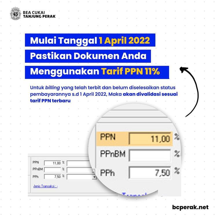 Tarif PPN 11% Mulai Tanggal 1 April 2022