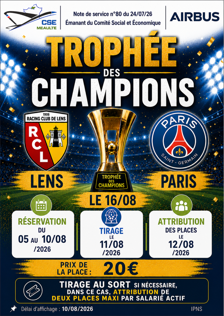 Trophée des champions Lens-PSG 16 août