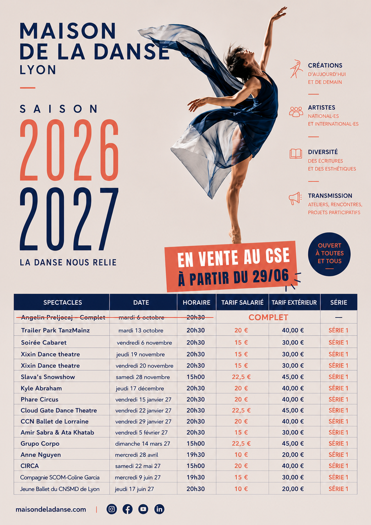 Maison De La Danse : Saison 2026-2027