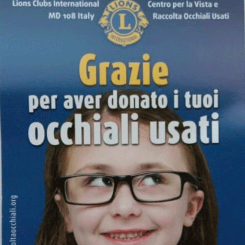 Domenica 18 febbraio donate per beneficienza occhiali usati al Lions Club International