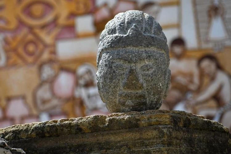 Maize god sculpture unearthed in Tlaxcala