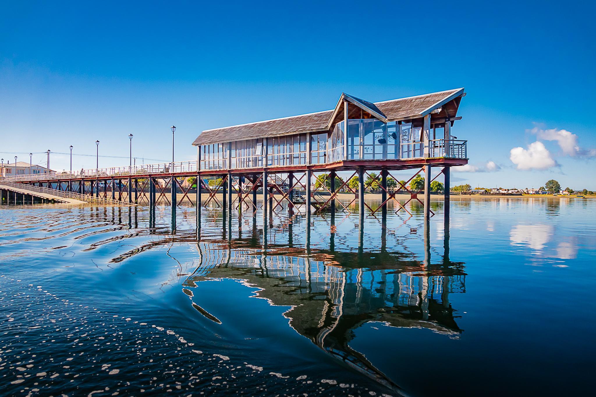 Muelle Histórico de Queilen en Queilen, Chiloé, Sur de Chile