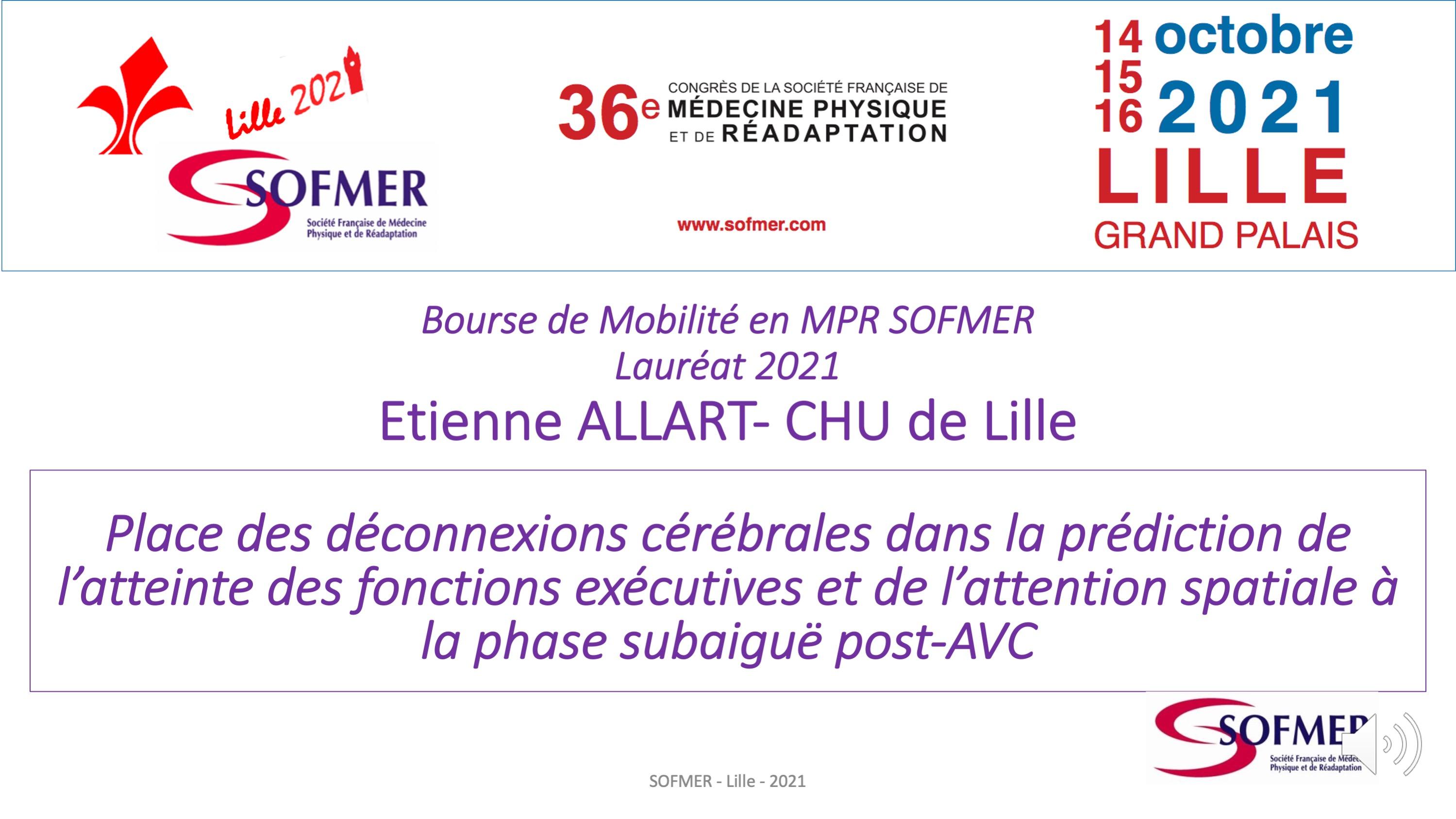 Bourse de Mobilité SOFMER - Lauréat 2021 - Etienne ALLART