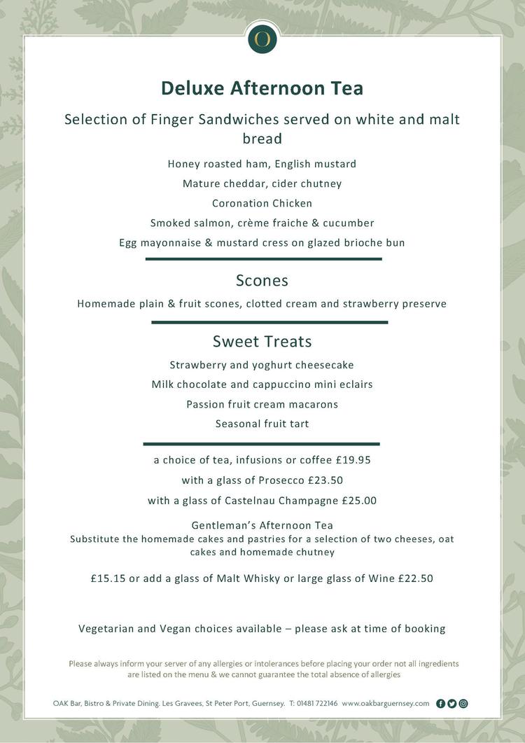 Oak Bar & Bistro - Afternoon Tea
