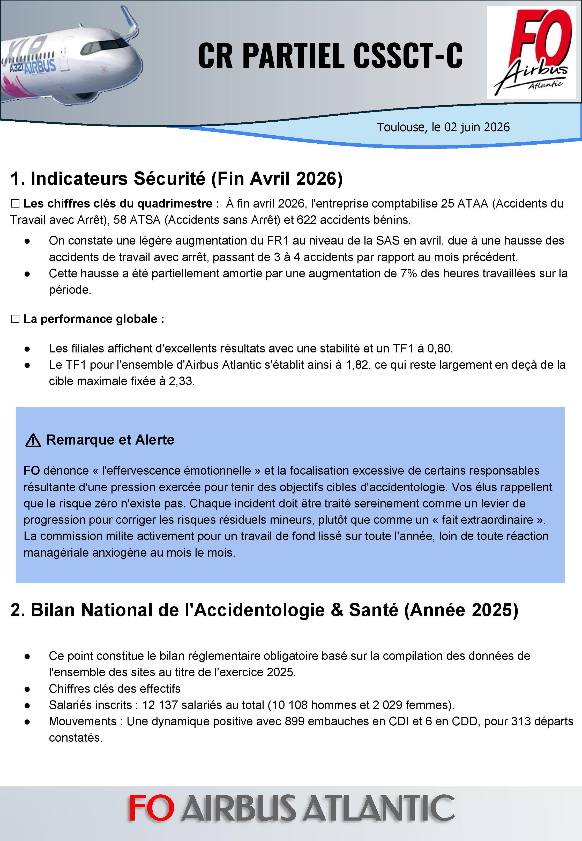 Compte-rendu FO du CSSCT - Central