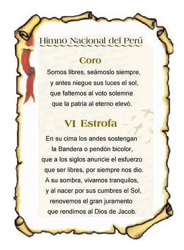 Himno Nacional del Perú (Sexta estrofa)