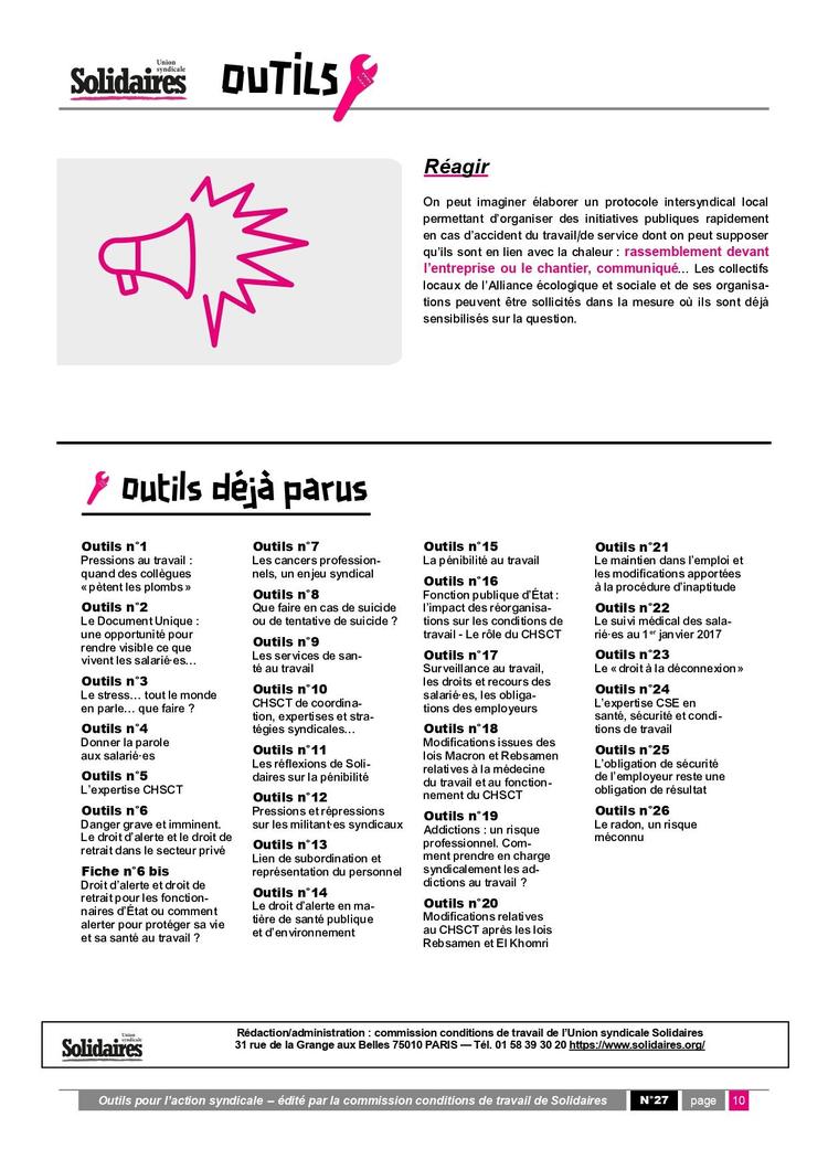Outils # 27 // Il fait trop chaud au boulot, on fait quoi ?
