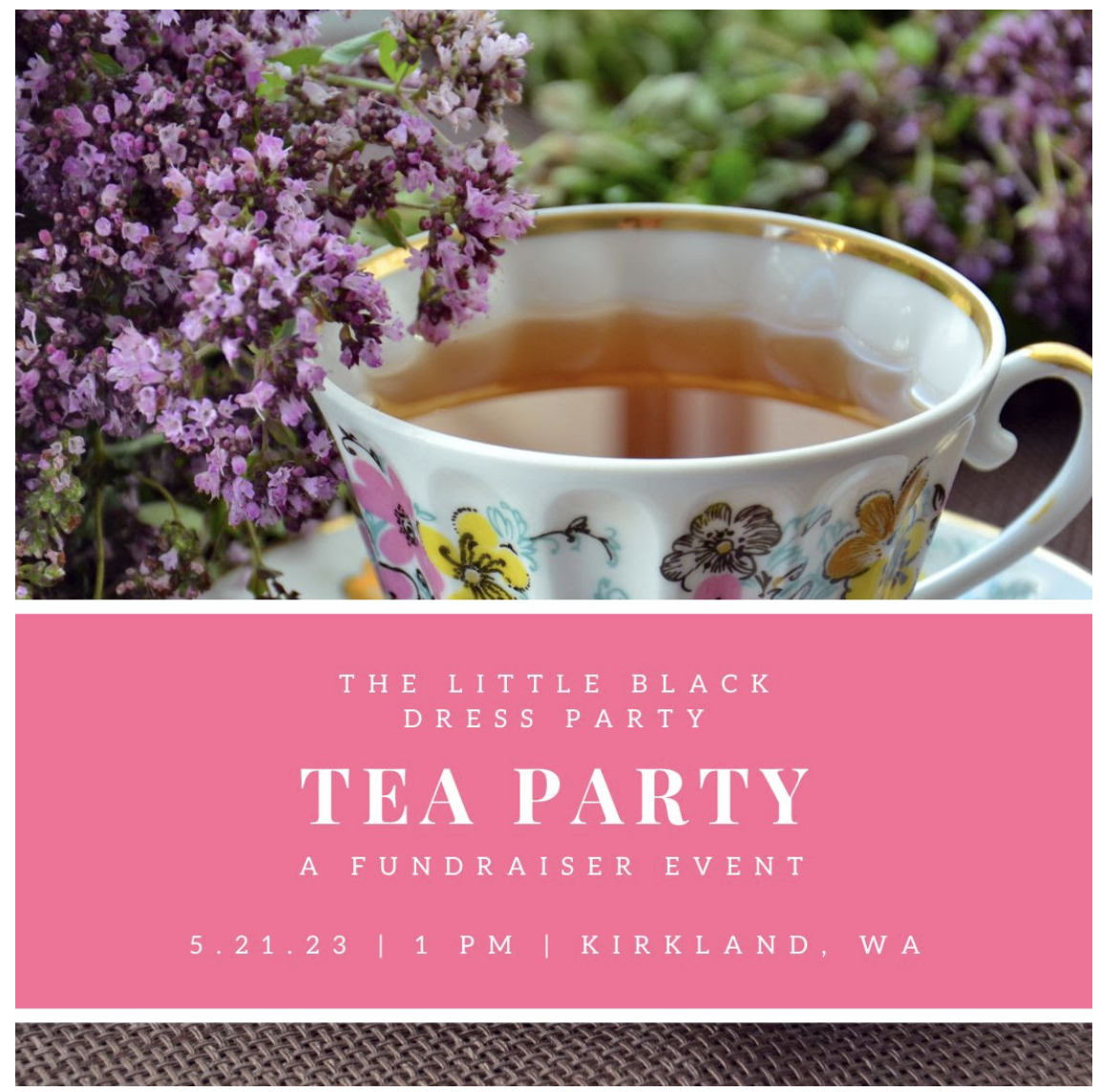 Great British Tea Party Fundraiser The Little Black Dress Party