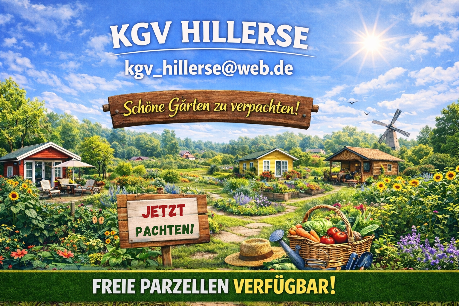 Kleingärtnerverein Hillerse e.V hat aktuell freie Parzellen zu vergeben.