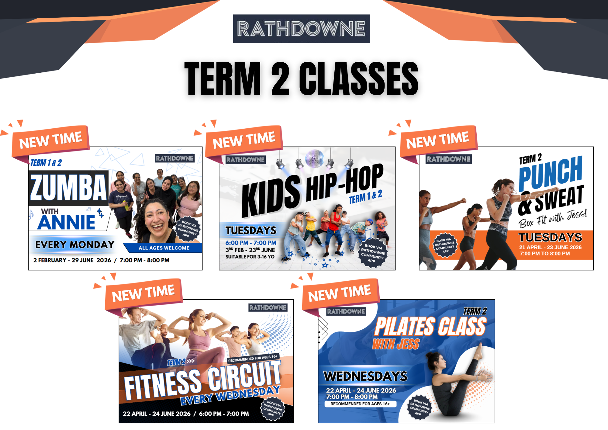Term 2 Classes Update: NEW TIMES