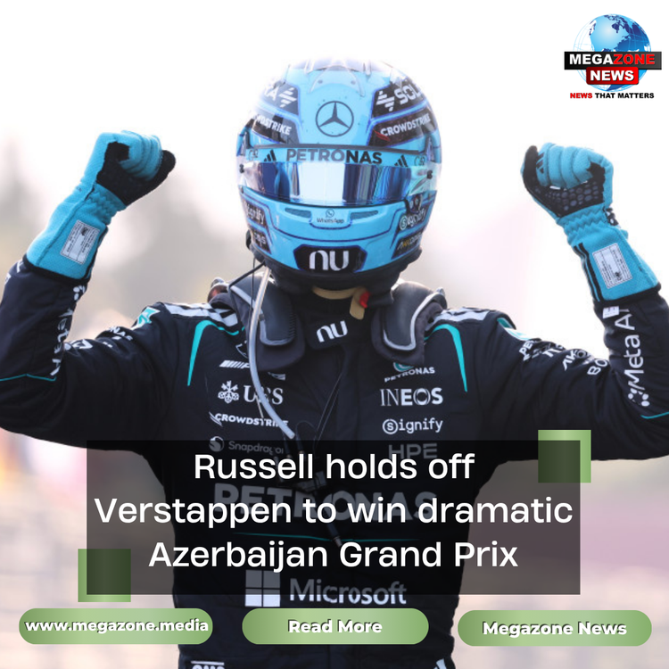 Russell holds off Verstappen to win dramatic Azerbaijan Grand Prix